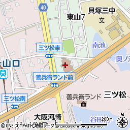 貝塚市立公民館・集会場山手地区公民館周辺の地図