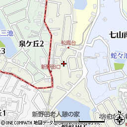 大阪府熊取町（泉南郡）新野田周辺の地図