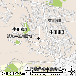 牛田東第一公園周辺の地図