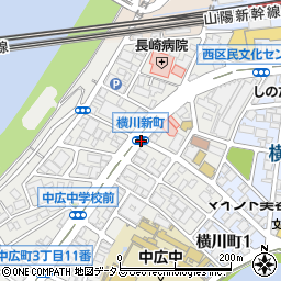 広島県広島市西区横川新町周辺の地図