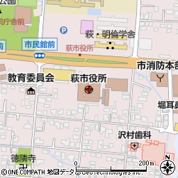 山口県萩市周辺の地図