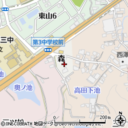大阪府貝塚市森133周辺の地図