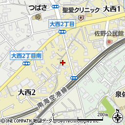 大阪府泉佐野市大西周辺の地図