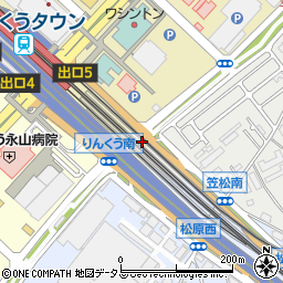 バジェットレンタカー関西空港りんくう駅前周辺の地図