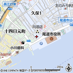 尾道市役所庁舎北駐車場周辺の地図