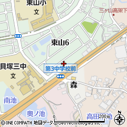 ファミリーマート貝塚東山店周辺の地図
