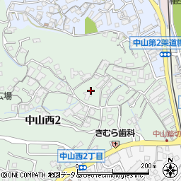 広島県広島市東区中山西2丁目周辺の地図