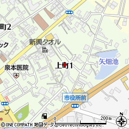 大阪府泉佐野市上町1丁目周辺の地図