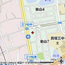 セブンイレブン貝塚東山店周辺の地図
