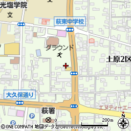 山口県萩市土原周辺の地図