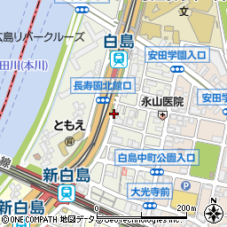 広島県広島市中区白島北町周辺の地図