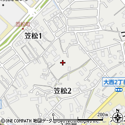 大阪府泉佐野市笠松周辺の地図