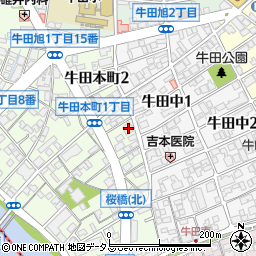クレアコート牛田本町周辺の地図
