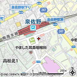 山内農場 泉佐野東口駅前店周辺の地図