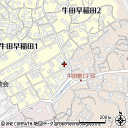 フローレ・ピアノ教室牛田早稲田教室周辺の地図