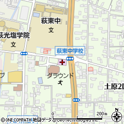 萩市土原体育館周辺の地図