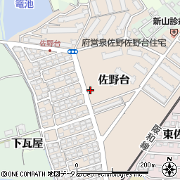 大阪府泉佐野市佐野台周辺の地図