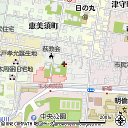山口県萩市瓦町周辺の地図