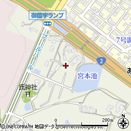 広島県東広島市西条町御薗宇1348周辺の地図