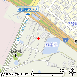 広島県東広島市西条町御薗宇1348周辺の地図