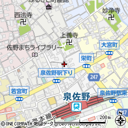 大阪府泉佐野市栄町8-16周辺の地図