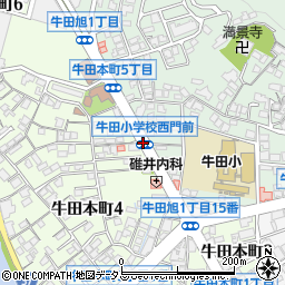 牛田小西門周辺の地図