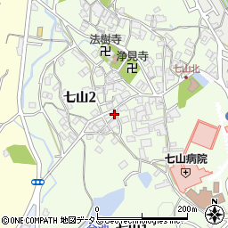 大阪府泉南郡熊取町七山周辺の地図