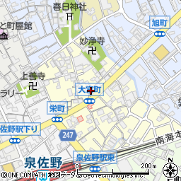 大阪府泉佐野市大宮町周辺の地図