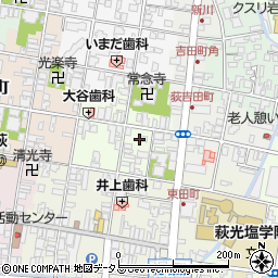 山口県萩市下五間町周辺の地図
