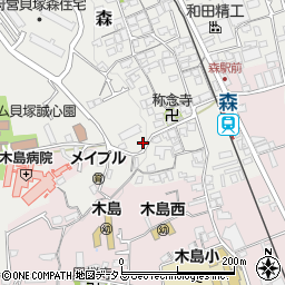 大阪府貝塚市森838周辺の地図