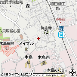 大阪府貝塚市森837周辺の地図