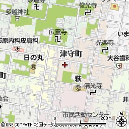 山口県萩市津守町周辺の地図