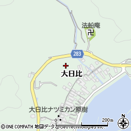 山口県長門市仙崎大日比周辺の地図