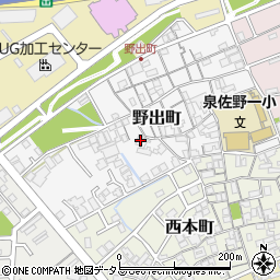 大阪府泉佐野市野出町16-19周辺の地図