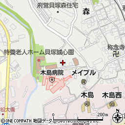 大阪府貝塚市森857周辺の地図