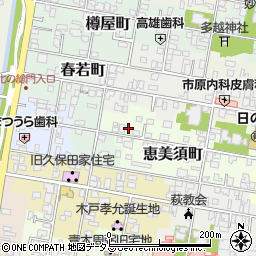 山口県萩市恵美須町76-2周辺の地図