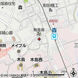 大阪府貝塚市森583周辺の地図