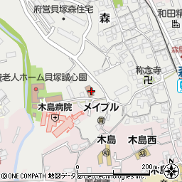 大阪府貝塚市森854周辺の地図