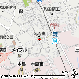 大阪府貝塚市森587周辺の地図