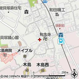 大阪府貝塚市森591周辺の地図
