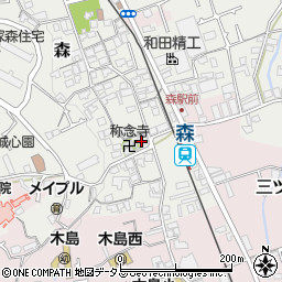 大阪府貝塚市森596周辺の地図