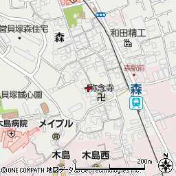 大阪府貝塚市森594周辺の地図