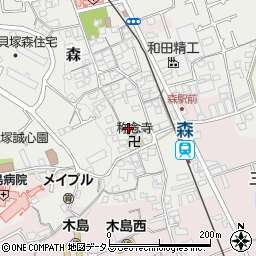 大阪府貝塚市森586周辺の地図