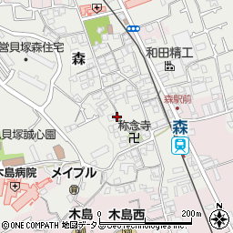 大阪府貝塚市森601周辺の地図