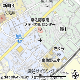 大阪府泉佐野市旭町周辺の地図