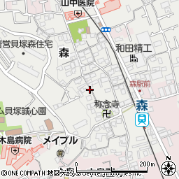 大阪府貝塚市森603周辺の地図