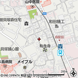 大阪府貝塚市森606周辺の地図