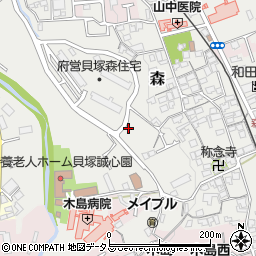 大阪府貝塚市森1059周辺の地図