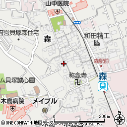 大阪府貝塚市森605周辺の地図