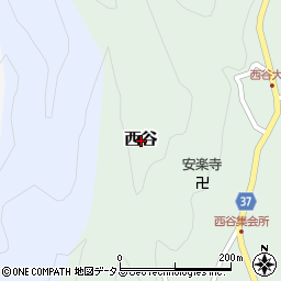 奈良県吉野町（吉野郡）西谷周辺の地図